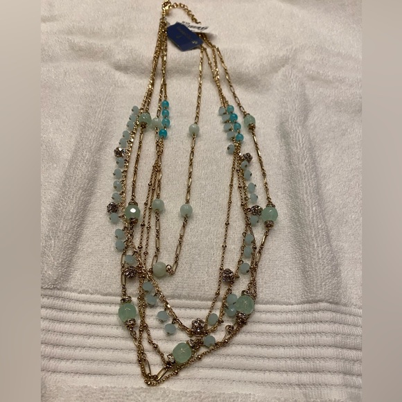 Vineyard Haven Jewelry Nwt Necklace Aqua And Gold Poshmark